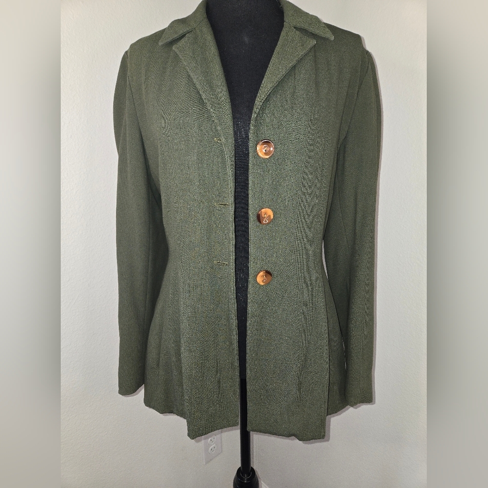 Vintage Army Green Women's Blazer From Paris